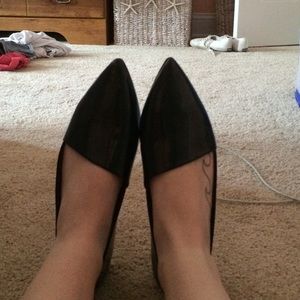 Black patent leather flats