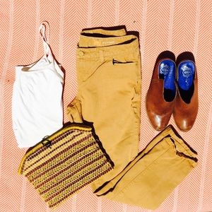 Anthropologie Yellow Pilcro Cropped Jeans