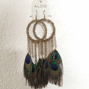 Feather and Hoop Earrings