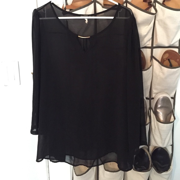 Black Chiffon beach cover up