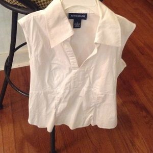 Sleeveless Ann Taylor White Shirt