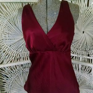 Ruby Red Silk Blouse