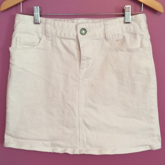 J. Crew stretch denim white mini