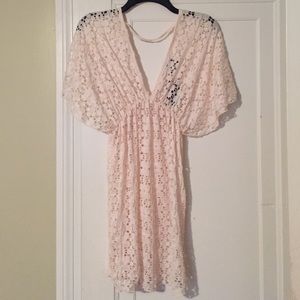 Boho Cut Out Cover Up in Cream Size Small