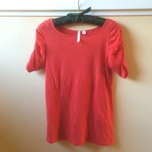 Red little yellow button top