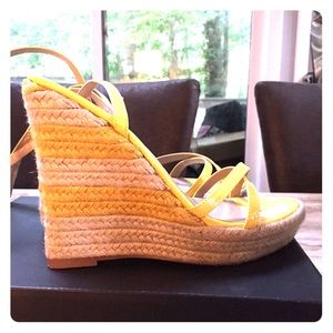 Yellow Wedge Sandal Size 7.50
