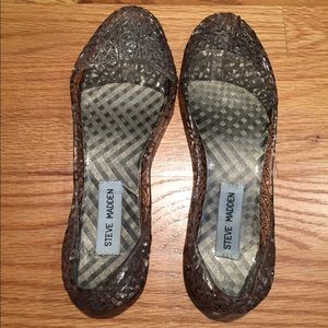 Steve Madden Silver/Grey Jelly Flats