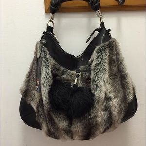 Faux fur Auhentic Ed Hardy bag