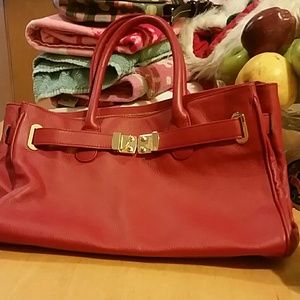 A very new red bag