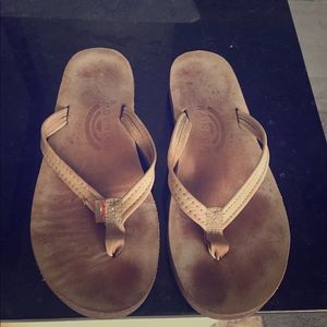 Women's Rainbow Leather flip-flop Size 6