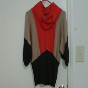Block colored sweater.