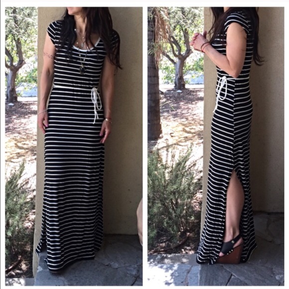 Belted chic striped dress - Picture 2 of 4
