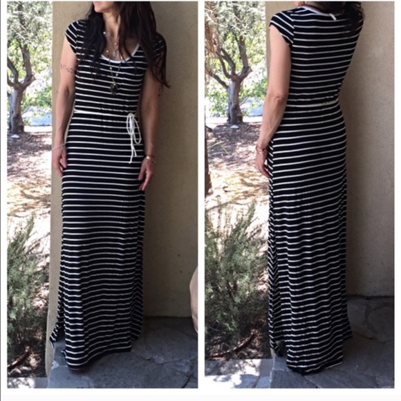 Belted chic striped dress - Picture 3 of 4