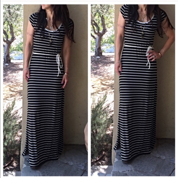 Belted chic striped dress - Picture 4 of 4