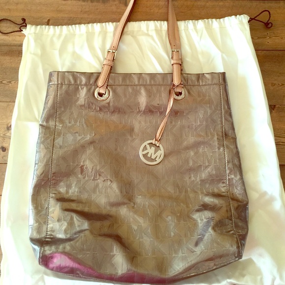 Michael Kors metallic tote.