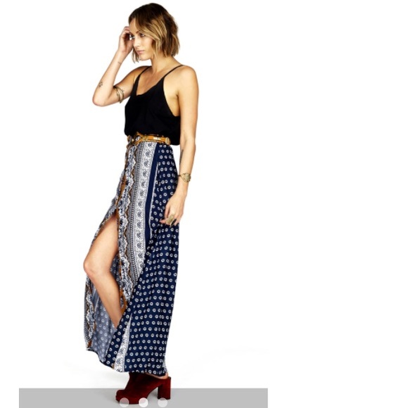 🚫SOLD🚫NOVELLA ROYALE DARK LIGHT MAXI SKIRT XS - Picture 2 of 4