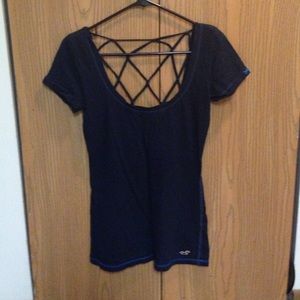 Navy blue strappy back tee
