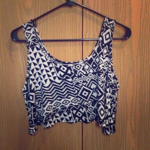 Tribal print crop top