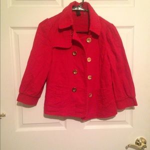 💯💫Anthropologie red blazer type 3/4 jacket