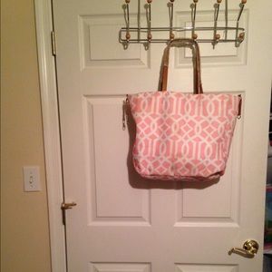✨👛Pink and white beach bag or big tote New