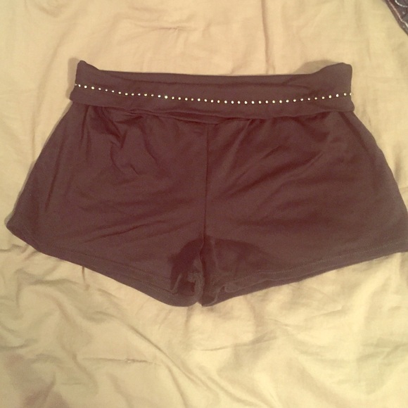Black rhinestone dance shorts