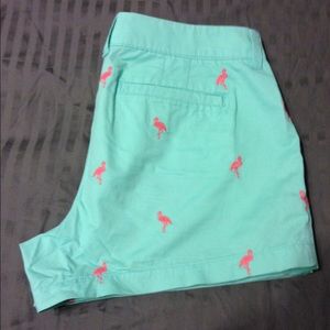 Old Navy mint green with coral flamingo shorts - 8