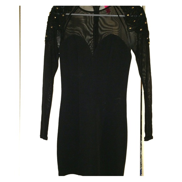 Sheer Cleavage Little Black Dress!
