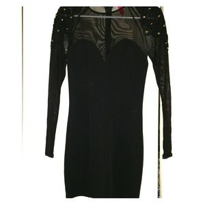 Sheer Cleavage Little Black Dress!