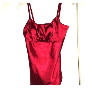 Silk Red Top w/ Braid Straps🌹 NWOT!