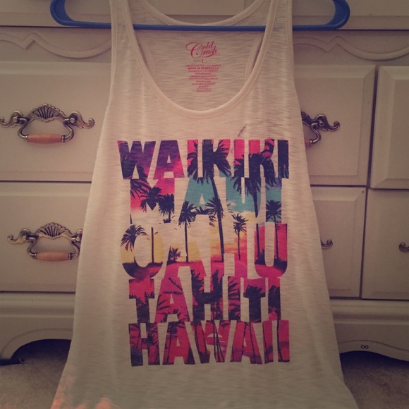 White Tank Top with Palm Trees