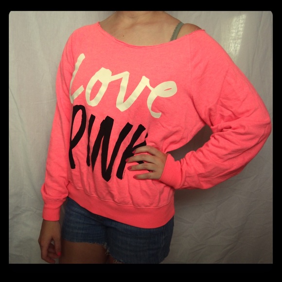 PINK VS off the shoulder sweater