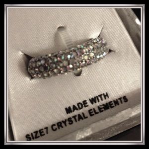 platinum plated crystal elements ring