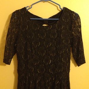 Black/Gold rose laced dress