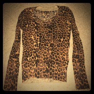 Leopard Long Sleeve V-Neck Sweater