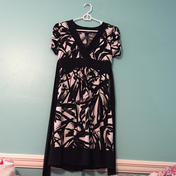 b&w Palm tree dress