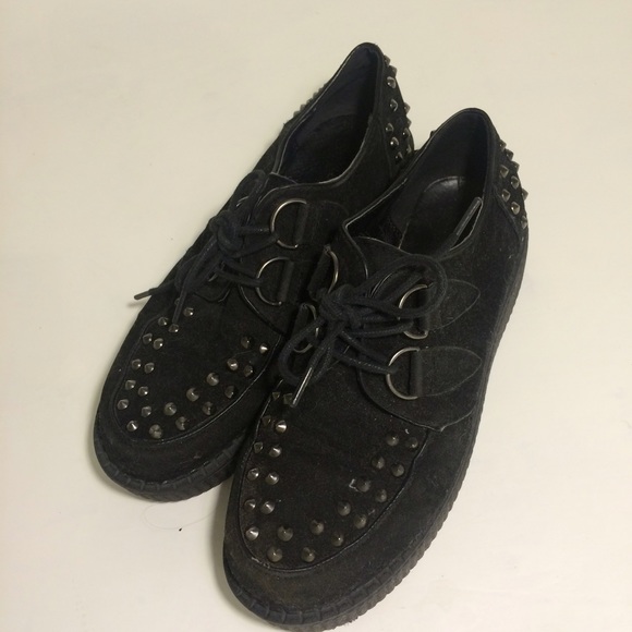Black Studded Platform Creepers