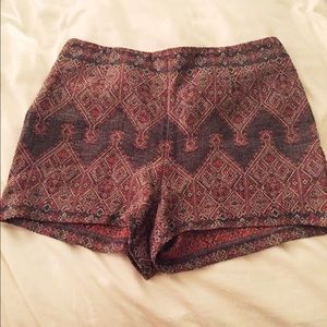 High wasted tribal print shorts