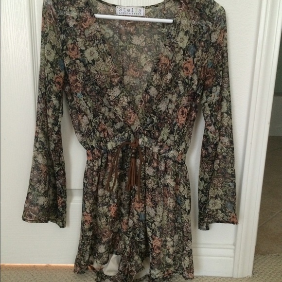Floral long sleeve romper / play suit