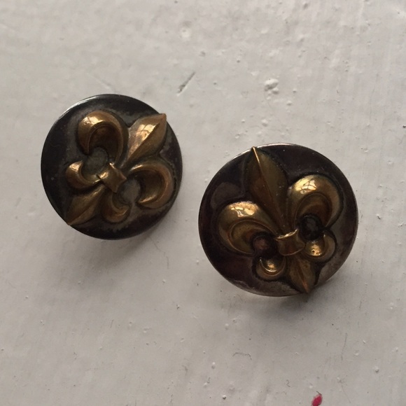 Brass and sterling earrings