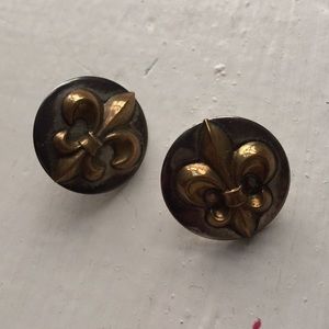 Brass and sterling earrings