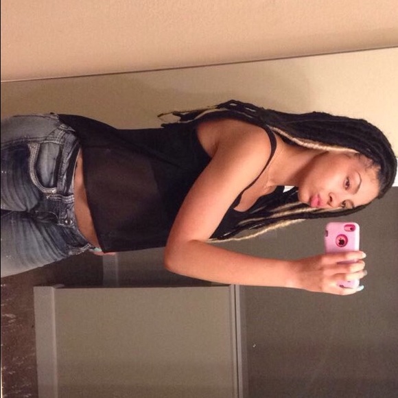 Sheer black crop top