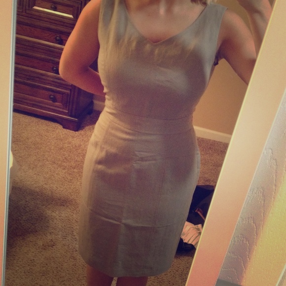 Taupe colored business dress