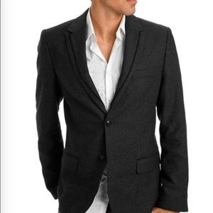 Theory Men's black pinstriped blazer.