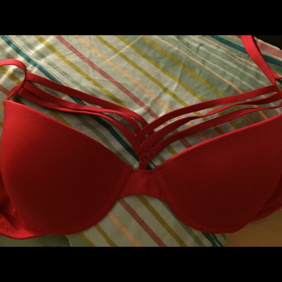 Red Strappy Bra