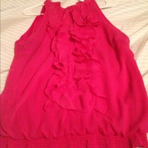 Ruffle fuscia top