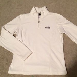 Women's Medium White Zip North Face Jacket Fleece