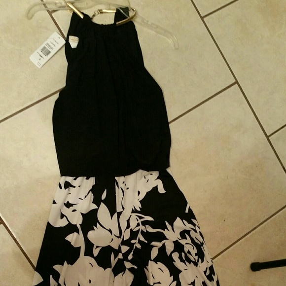 White and black brand new romper