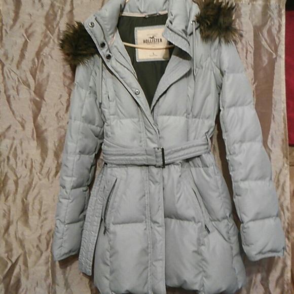 Super warm gray Hollister puffer jacket