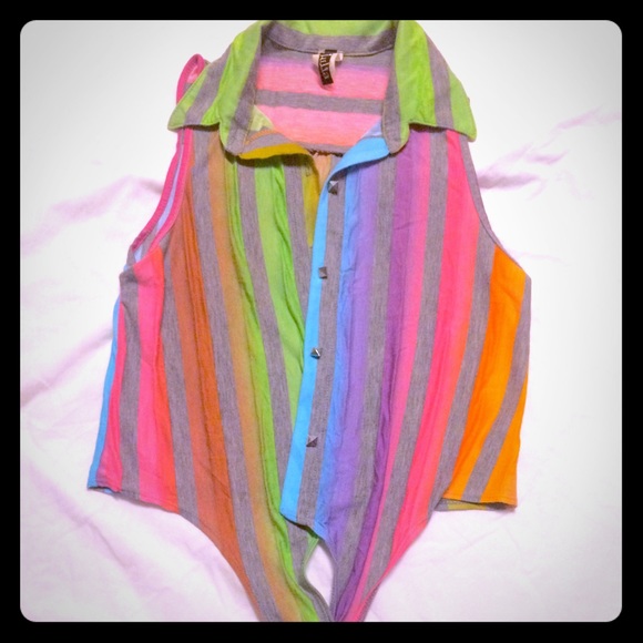 Neon Rainbow Crop Top