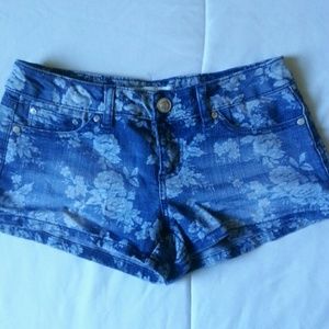 Floral jean shorts